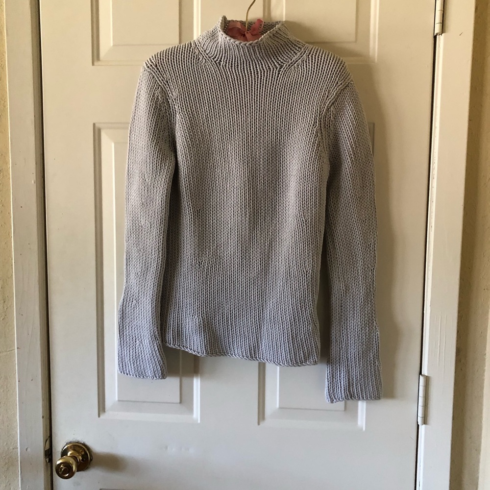 Fabulous Vintage Gap Gray Taupe Cotton Blend Turtleneck Sweater